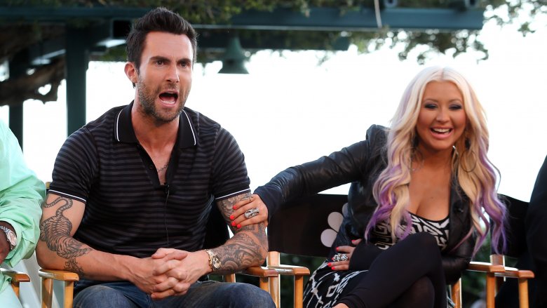 Adam Levine Christina Aguilera 