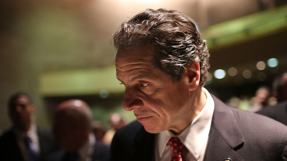 Andrew Cuomo looking down