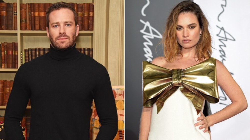 Armie Hammer (left), Lily James (right)