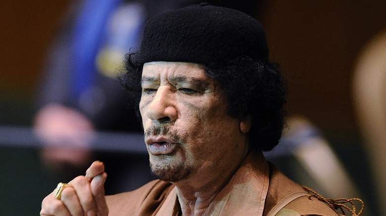 Muammar al-Qaddafi speaking