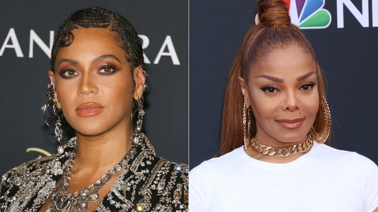 Split image of Beyonce and Janet Jackson