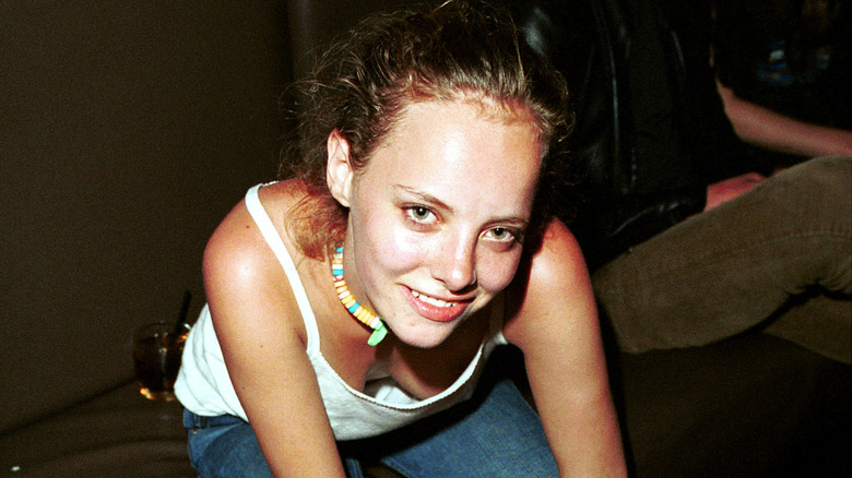 Bijou Phillips wearing candy necklace