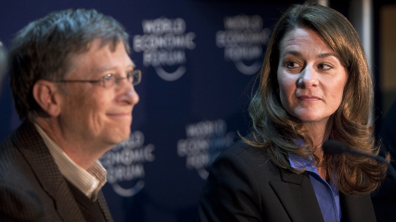 Melinda Gates glaring at Bill Gates