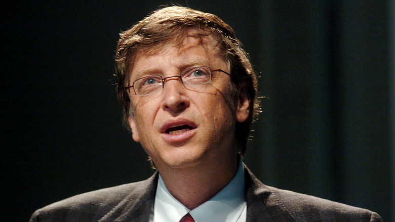 Bill Gates looking up bemused