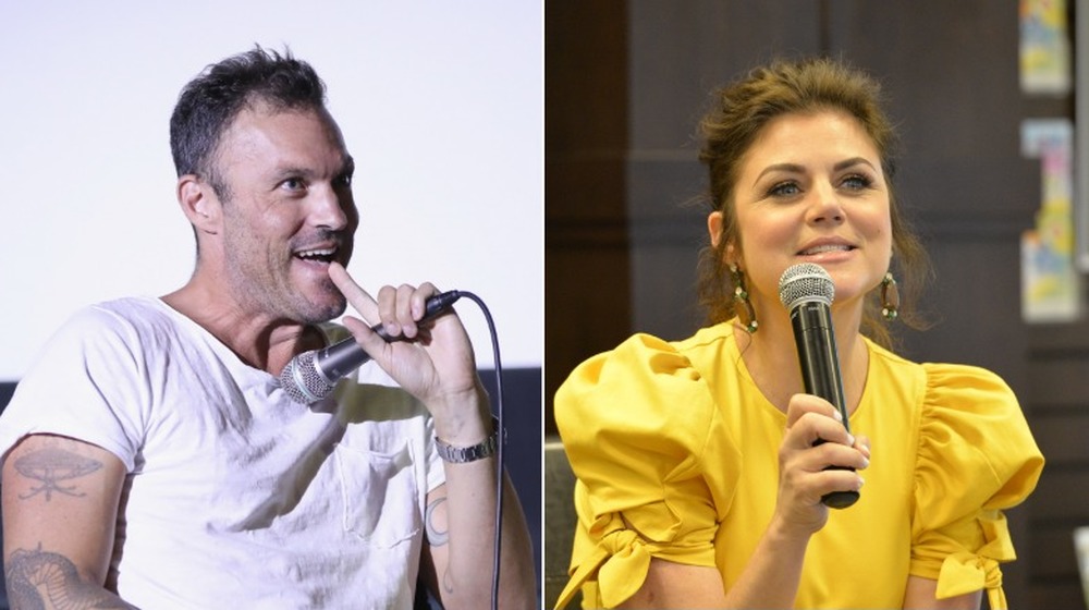 Split image of Brian Austin Green and Tiffani Thiessen