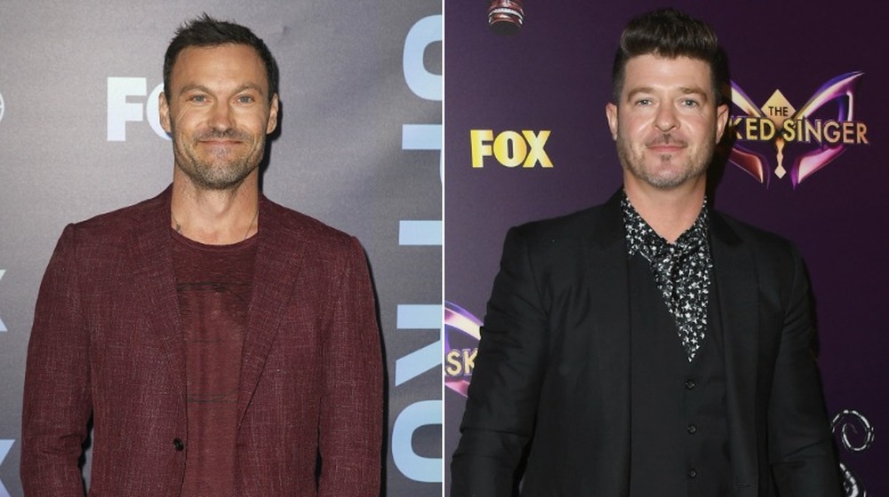 Split image of Brian Austin Green and Robin Thicke