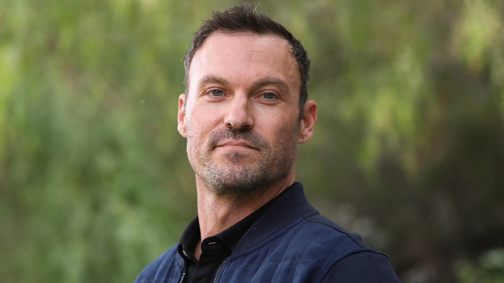 Brian Austin Greet at a Hallmark Channel promo event, posing with a serious expression