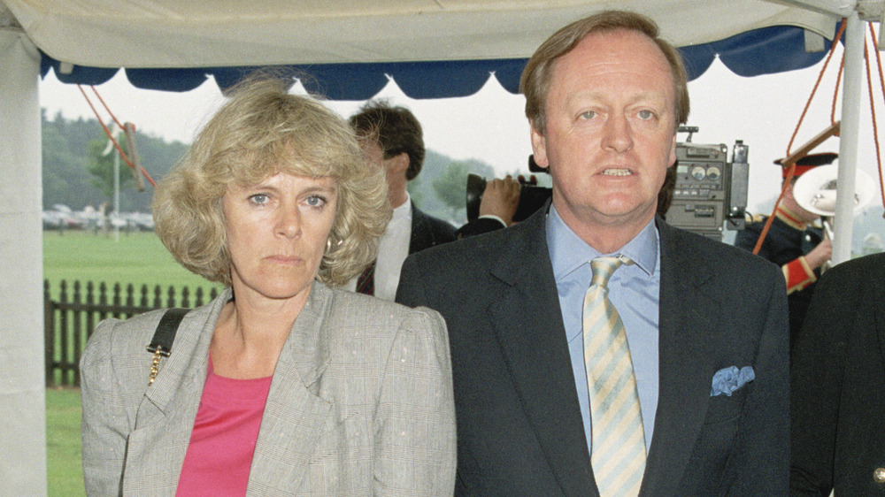 Camilla Parker Bowles and Andrew Parker Bowles looking miserable 