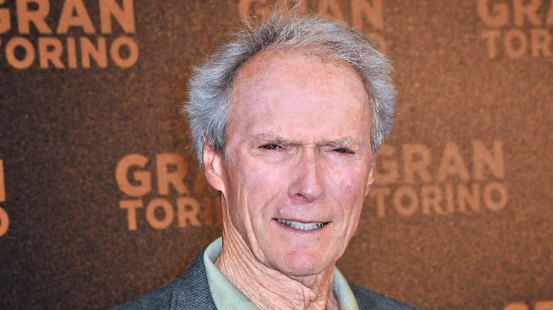 Clint Eastwood squinting at Gran Torino premiere