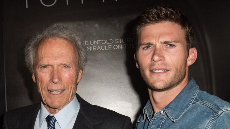 Clint Eastwood and son Scott Eastwood posing together