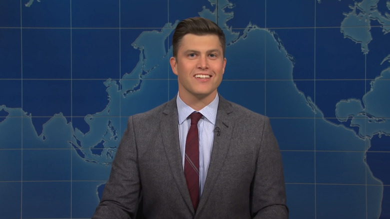 Colin Jost on Weekend Update set