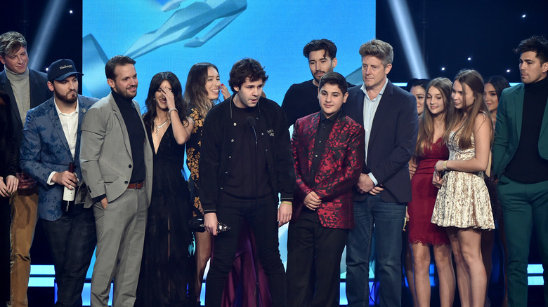 David Dobrik and The Vlog Squad onstage 