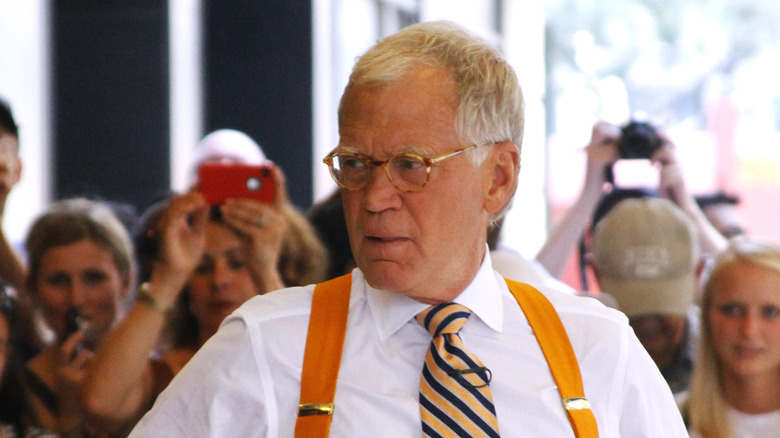 David Letterman wearing suspenders