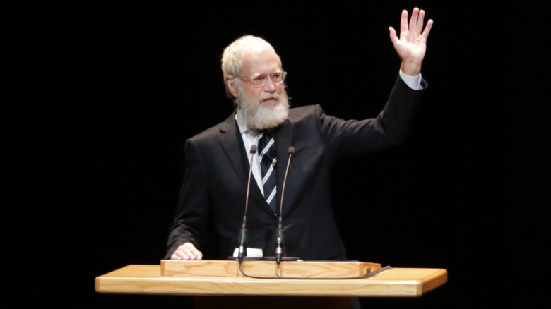 David Letterman at podium