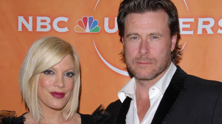 Dean McDermott and Tori Spelling on red carpet for NBC