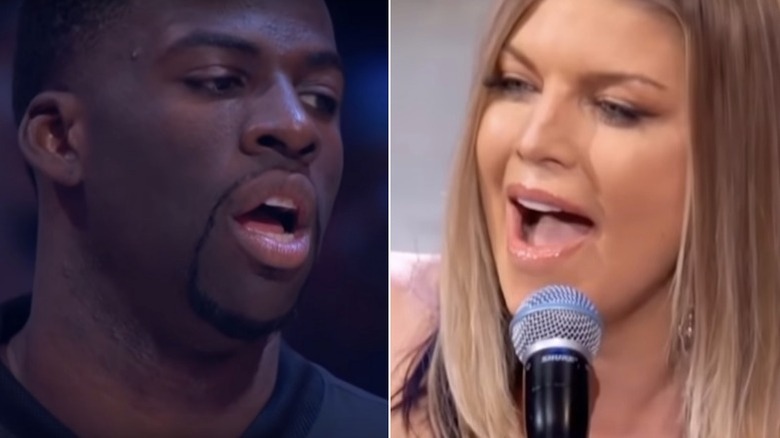 Draymond Green and Fergie split image