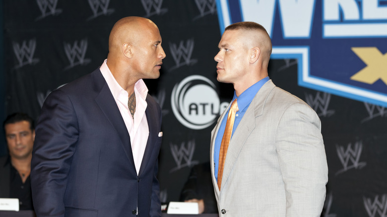 Dwayne Johnson, John Cena posing