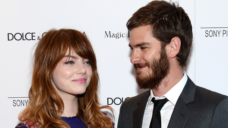Emma Stone and Andrew Garfield smiling