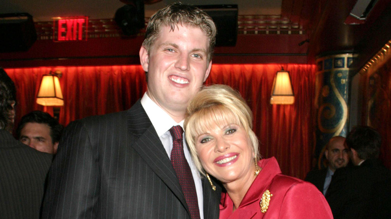 Eric Trump and Ivana Trump hugging and smiling