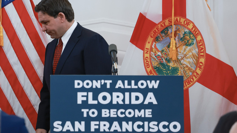 Ron DeSantis appears glum