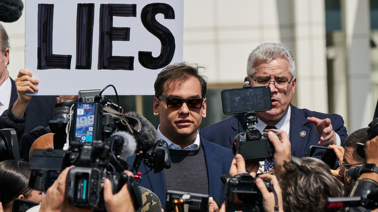 George Santos outside courthouse