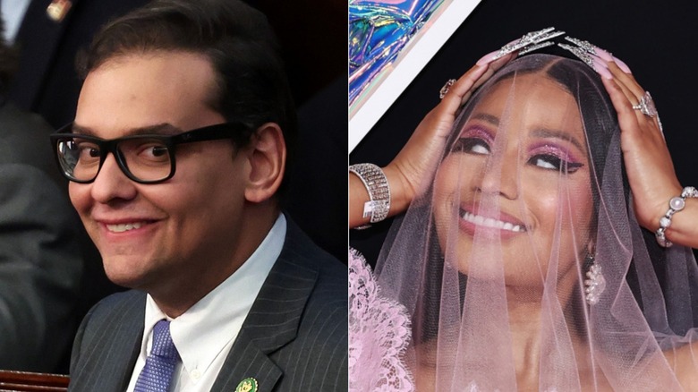 George Santos and Nicki Minaj split image