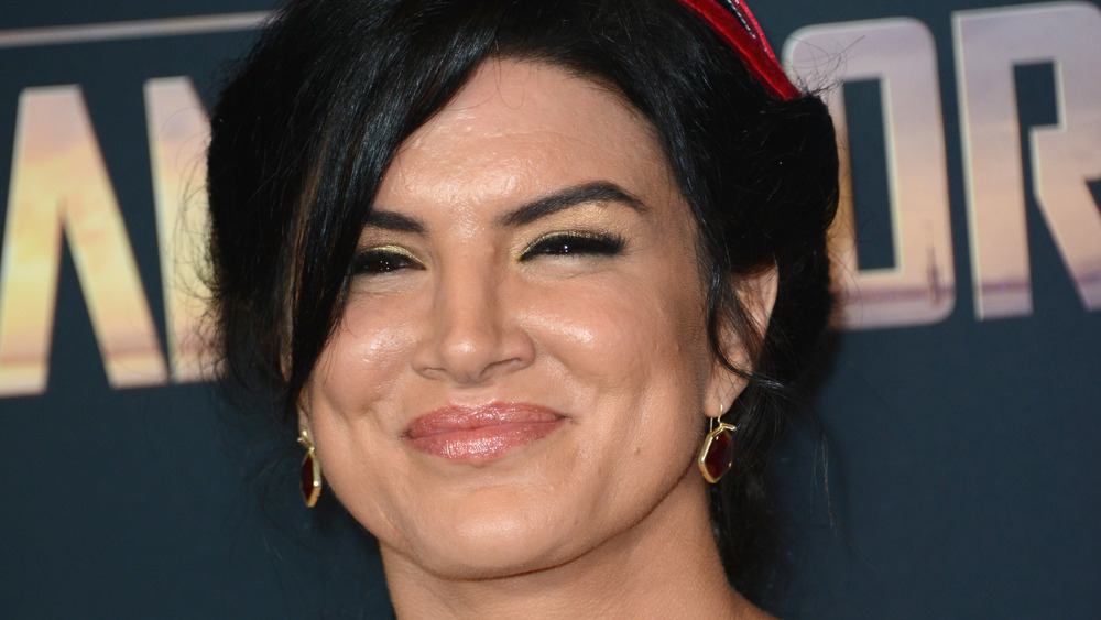 Gina Carano smiling at the premiere of The Mandalorian