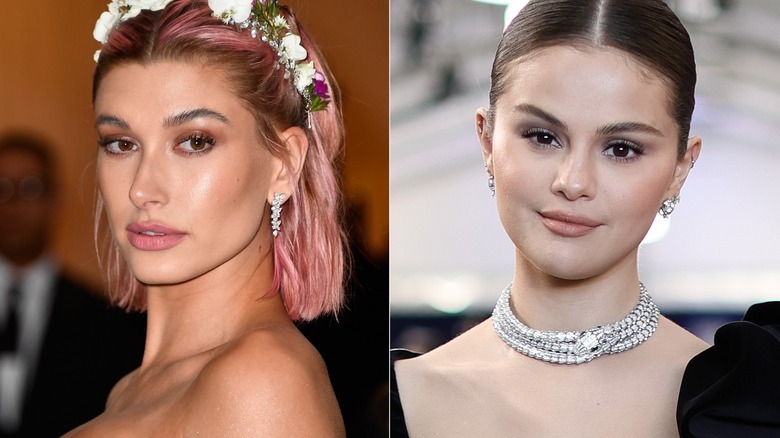 Hailey Bieber pink hair, Selena Gomez diamonds