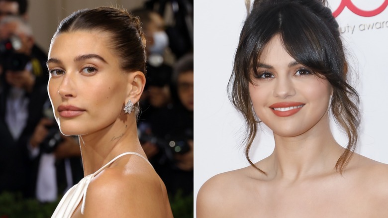 Hailey Bieber red carpet, Selena Gomez smiling