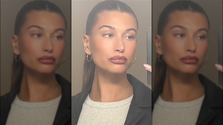 Hailey Bieber brownie glazed lips