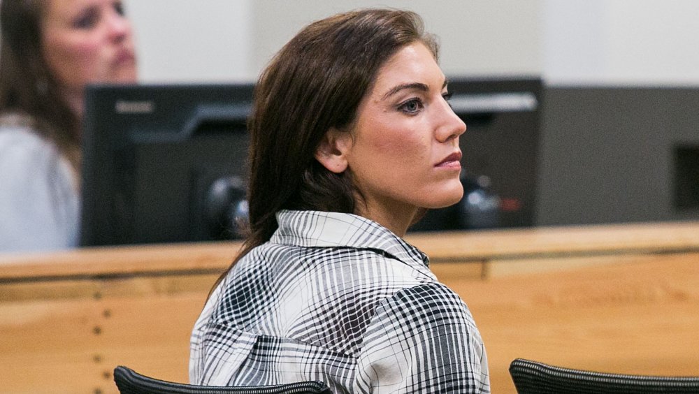 Hope Solo at Kirkland Municipal Court in Kirkland, Washington