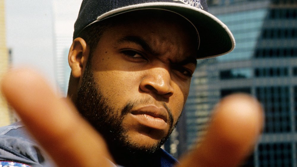 Ice Cube posing for a photo session in 1992 