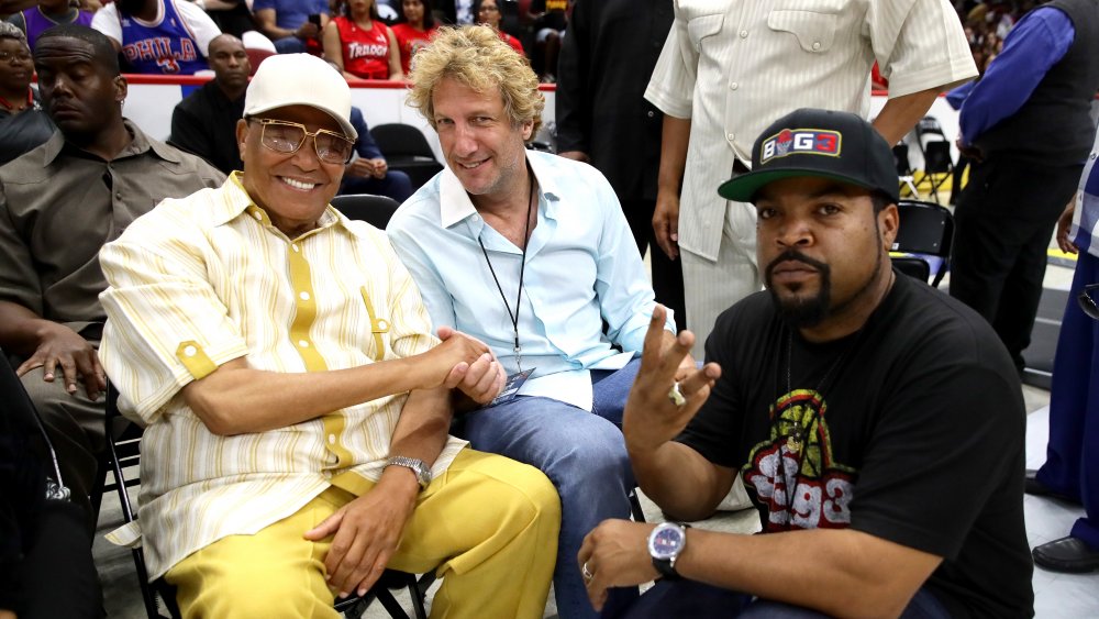 Ice Cube with Louis Farrakhan at Week 2 of the BIG3 three on three basketball league in Chicaco