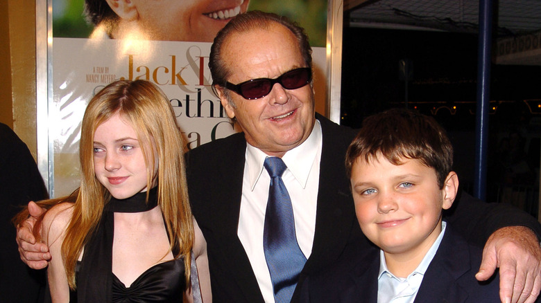 Jack Nicholson with daughter Lorraine and son Ray