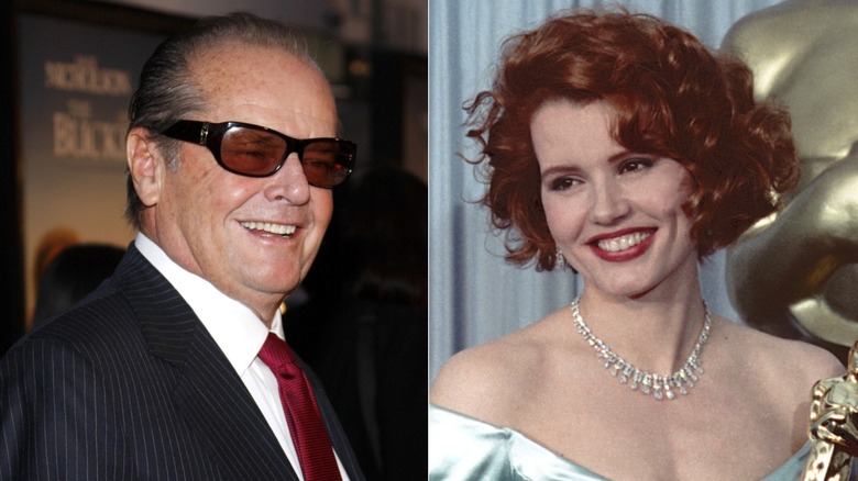 Jack Nicholson, left, and Geena Davis, right