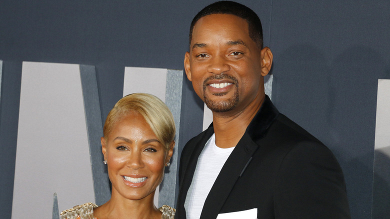 Jada Pinkett Smith, Will Smith, both smiling