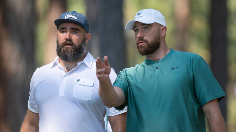 Travis and Jason Kelce during the ACC Celebrity Golf Championship