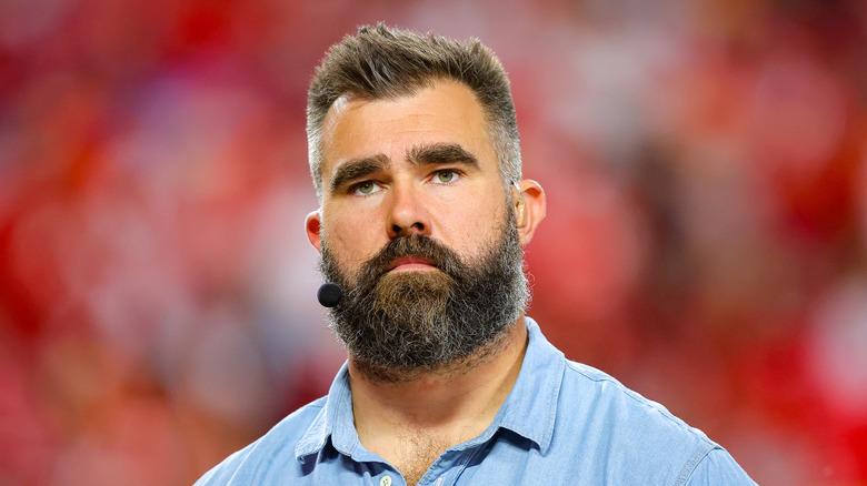 Jason Kelce working on 'Monday Night Football'