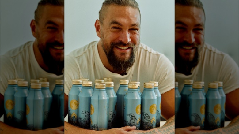 Jason Momoa promoting his water, Mananalu