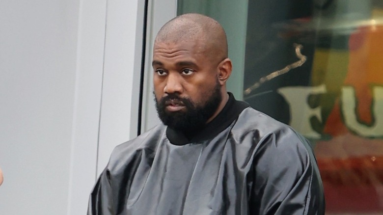 Kanye West shaved head