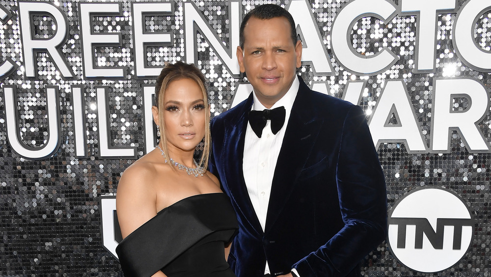 Jennifer Lopez and Alex Rodriguez formally dressed at the Screen Actors Guild Awards 