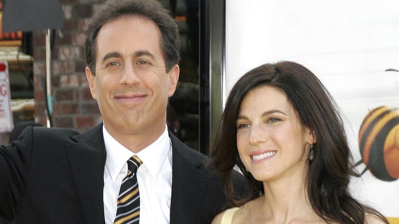 Jerry Seinfeld and Jessica Sklar posing together