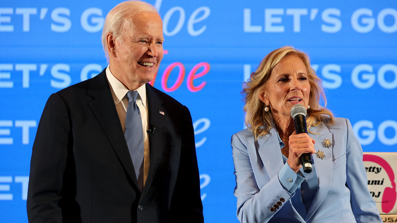 Jill and Joe Biden campaigning 