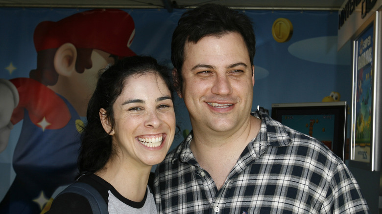 Sarah Silverman and Jimmy Kimmel smiling