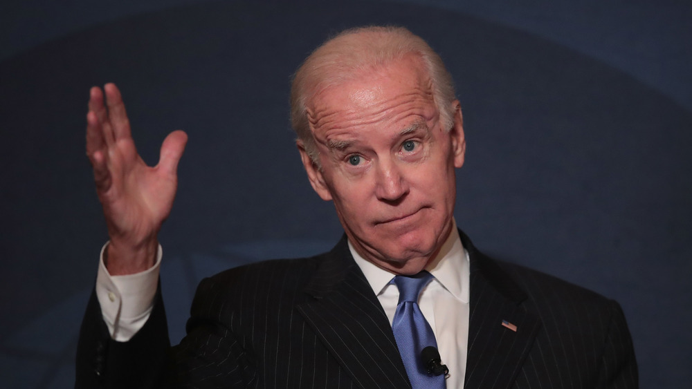 Joe Biden waves sheepishly