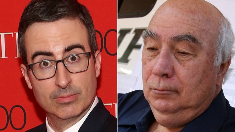 Split image of John Oliver and Murray Energy CEO Bob Murray; both looking serious