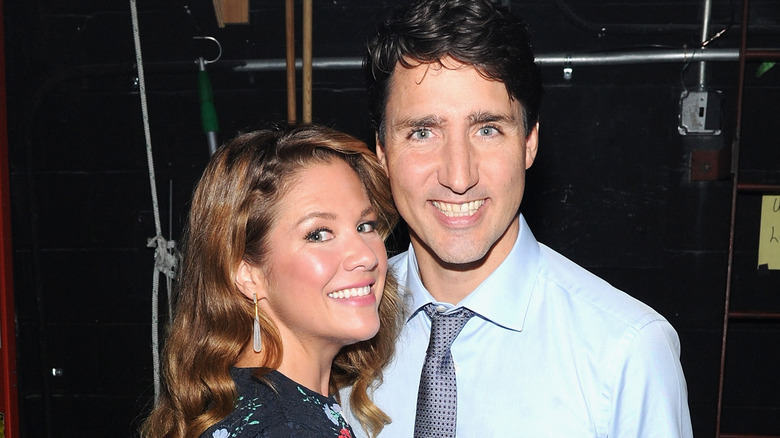 Justin Trudeau poses with wife