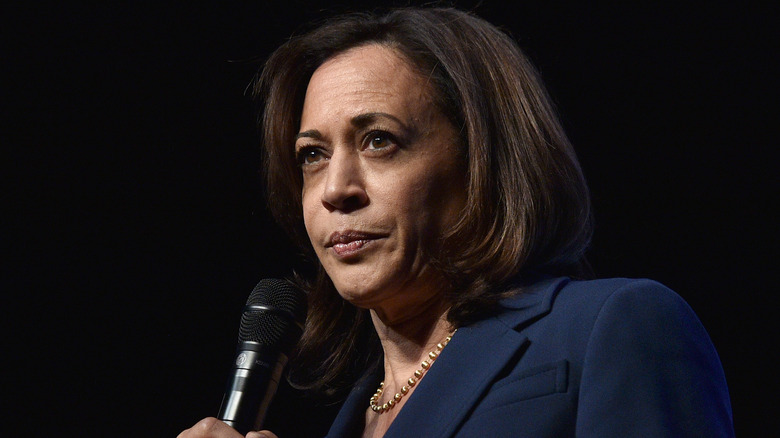 Kamala Harris frowning