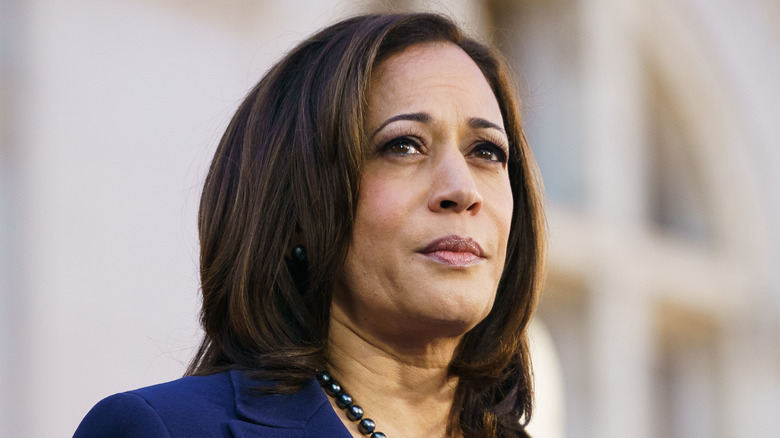 Kamala Harris looking pensive