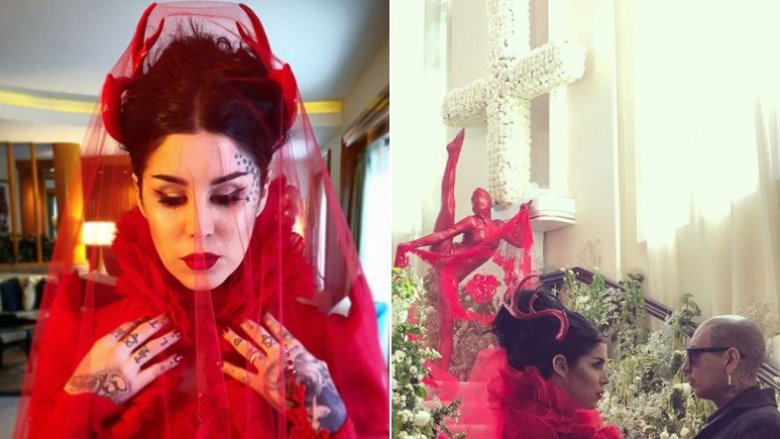 Kat Von D on her wedding day